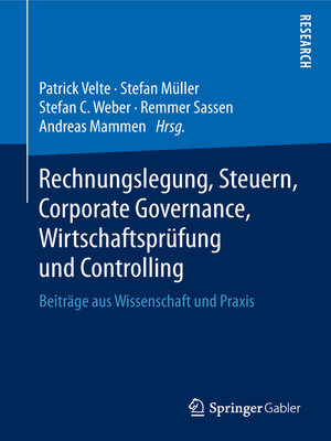 cover image of Rechnungslegung, Steuern, Corporate Governance, Wirtschaftsprüfung und Controlling